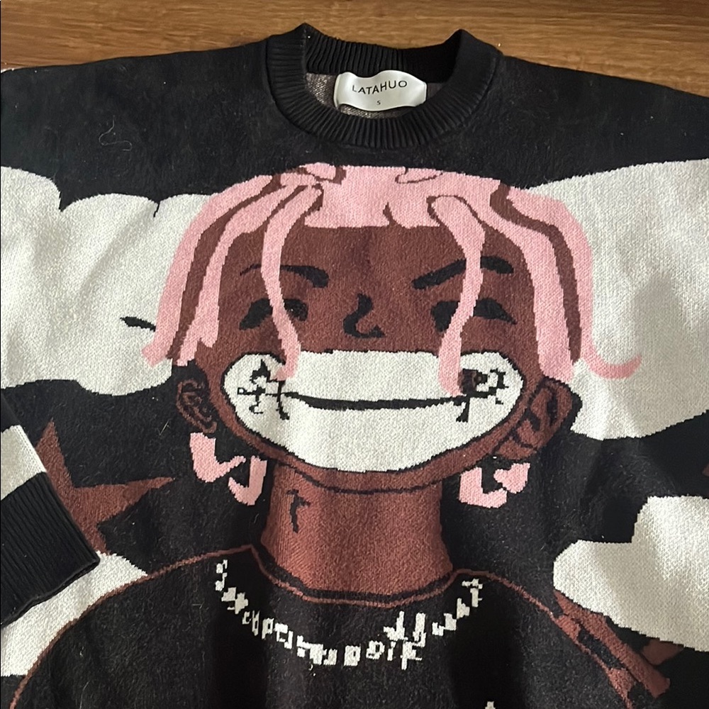 Graphic Sweater with Cartoon Design